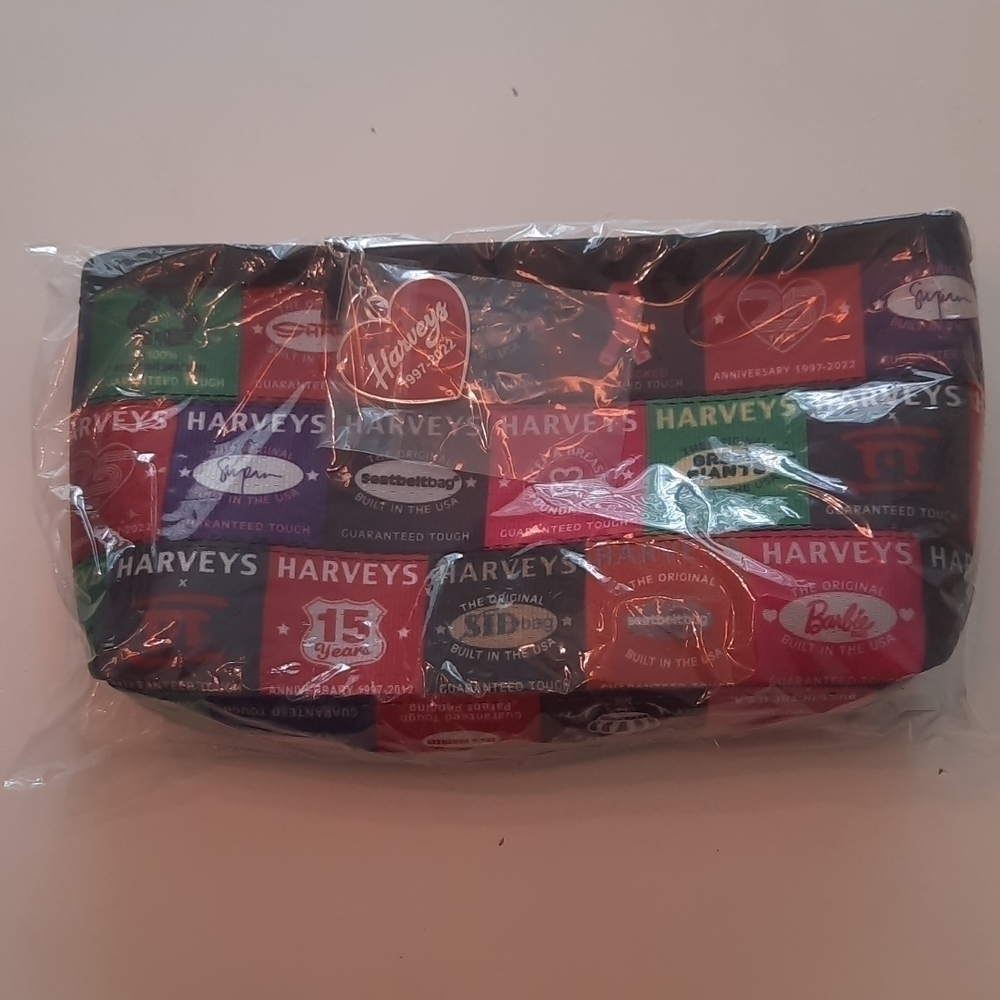 NWT Harveys Seatbelt Bag 25th Anniversary Patchwork Makeup Case Cosmetic Pouch